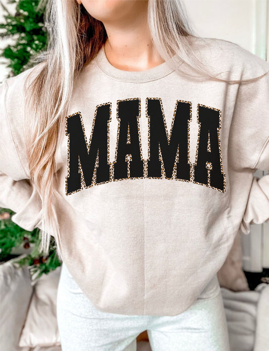 MAMA Leopard Outline DTF Transfer Design