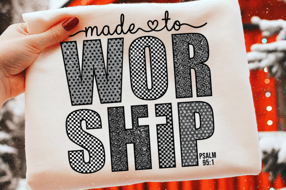 Made to Worship checkered stars cheetah DTF Transfer Design