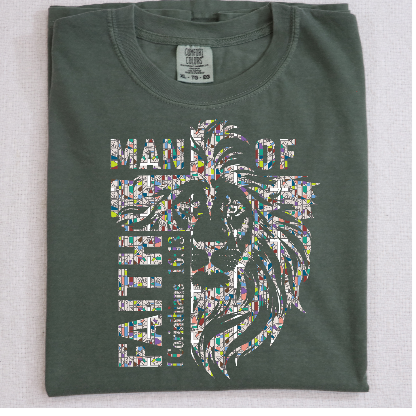 Man of Faith lion DTF Transfer Design