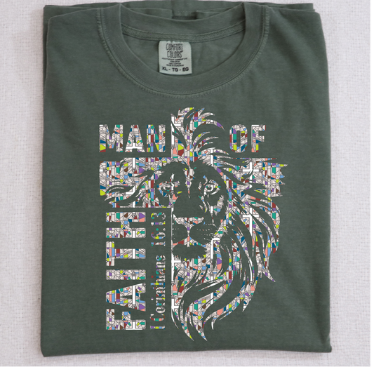 Man of Faith lion DTF Transfer Design