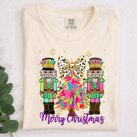 Merry Christmas colorful Nutcrackers DTF Transfer Design