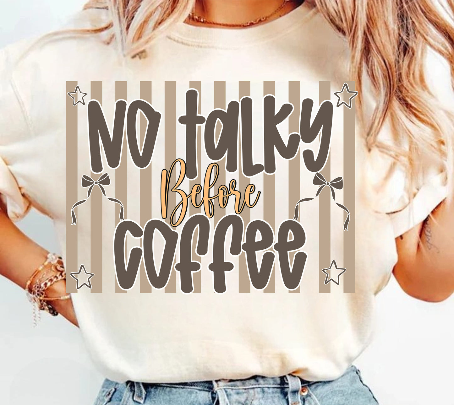 NO TALKY BEFORE COFFEE  DTF Transfer Design