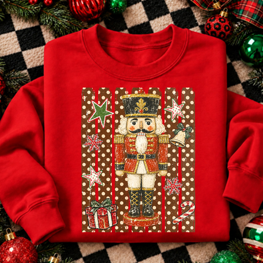 NUTCRACKER with polka dot stripes DTF Transfer Design