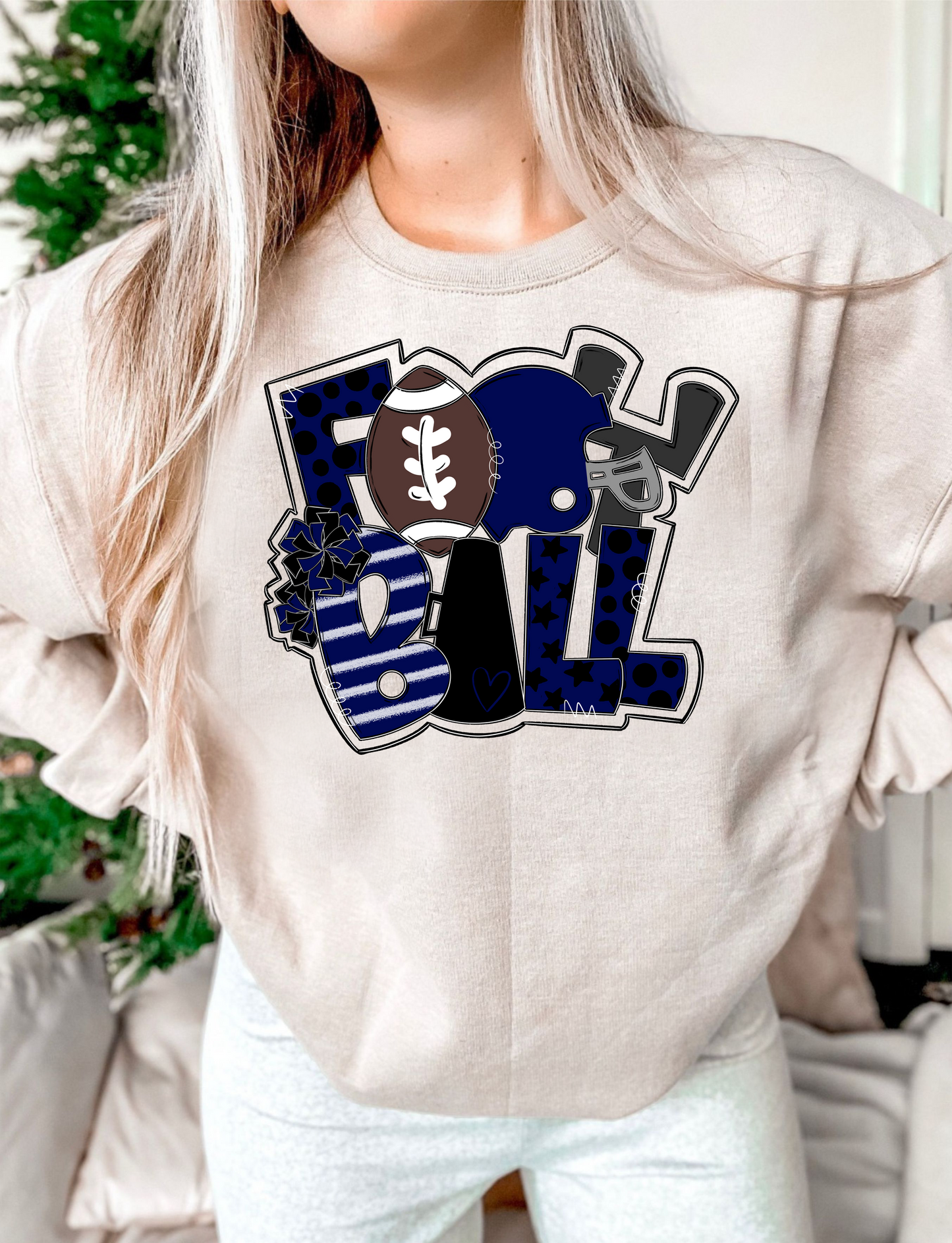 Football Word Art DTF Transfer Design Bev