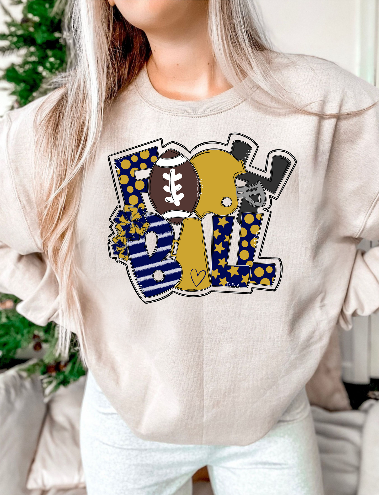 Football Word Art DTF Transfer Design Bev