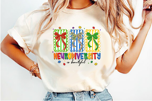Neurodiversity is Beautiful DTF Transfer Design
