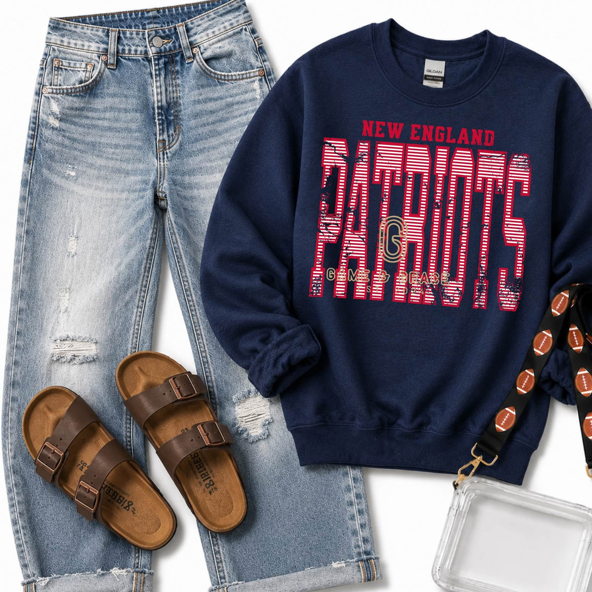 Mascot Football Stripes DTF Transfer