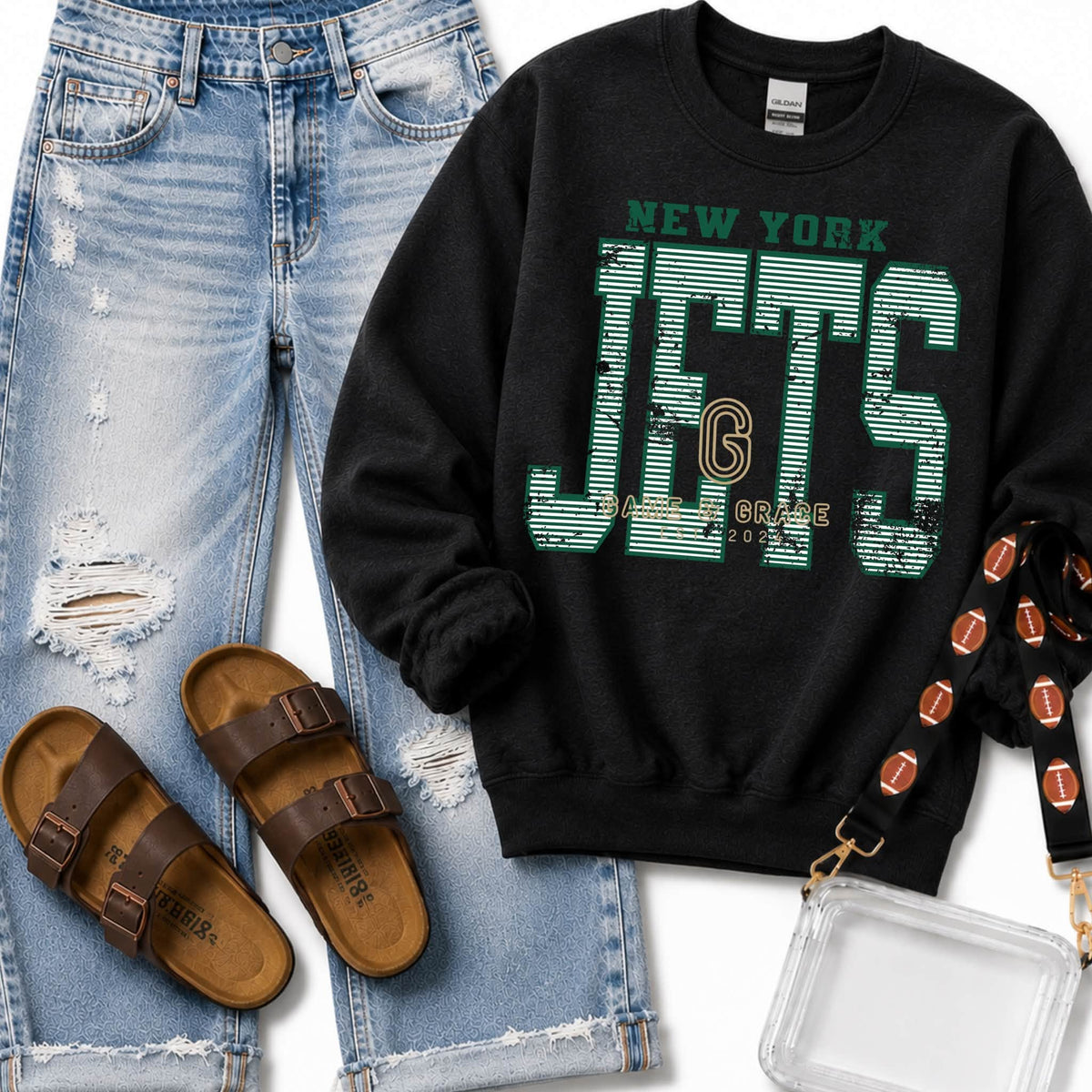 Mascot Football Stripes DTF Transfer