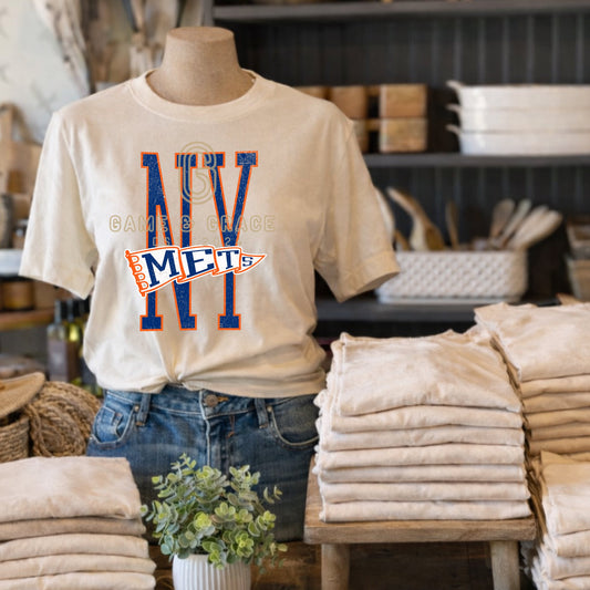 New York Mets Pennant  DTF Transfer Design