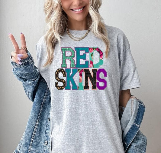 Red Skins DTF Transfer Design Bev