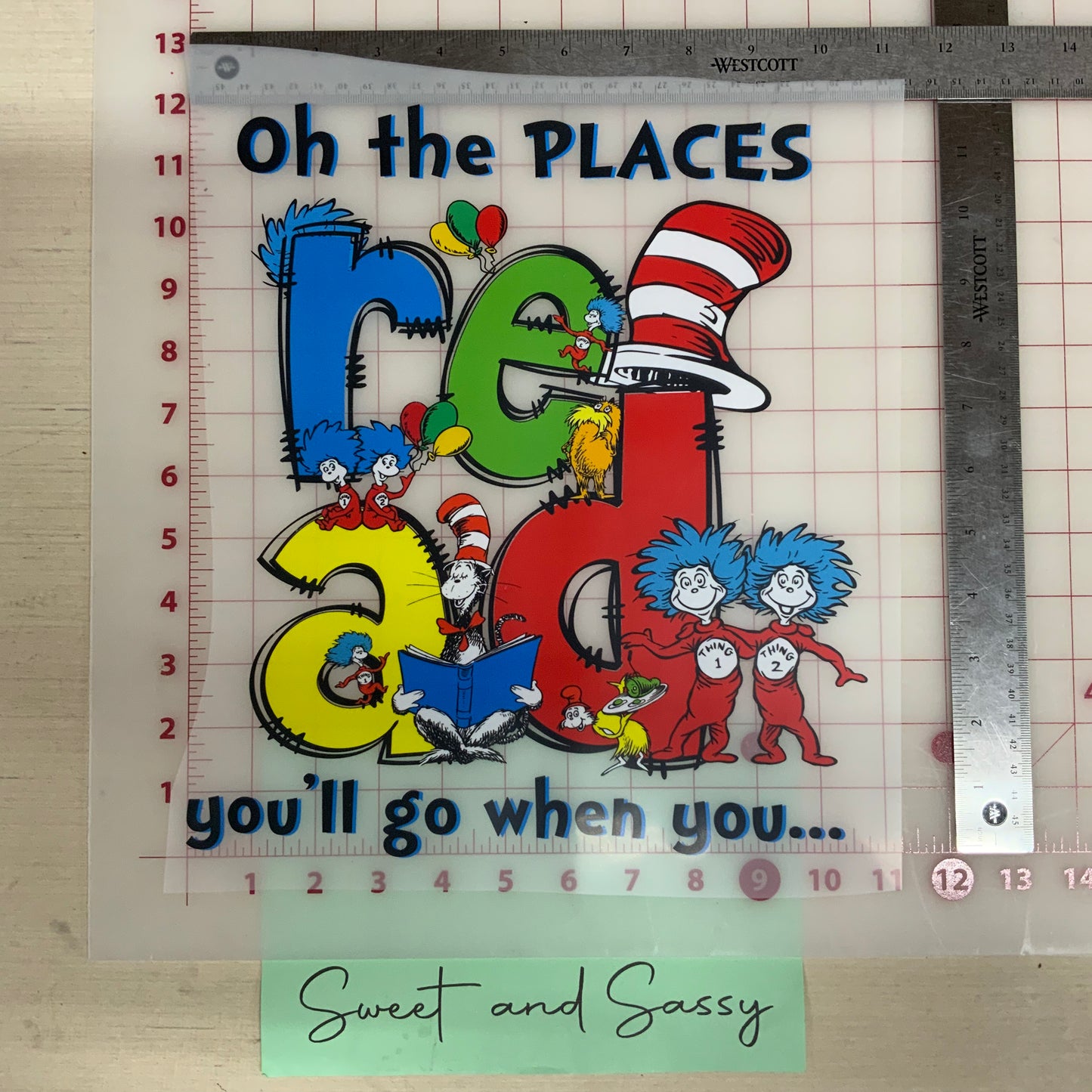 OH THE PLACES READ DTF Transfer Design