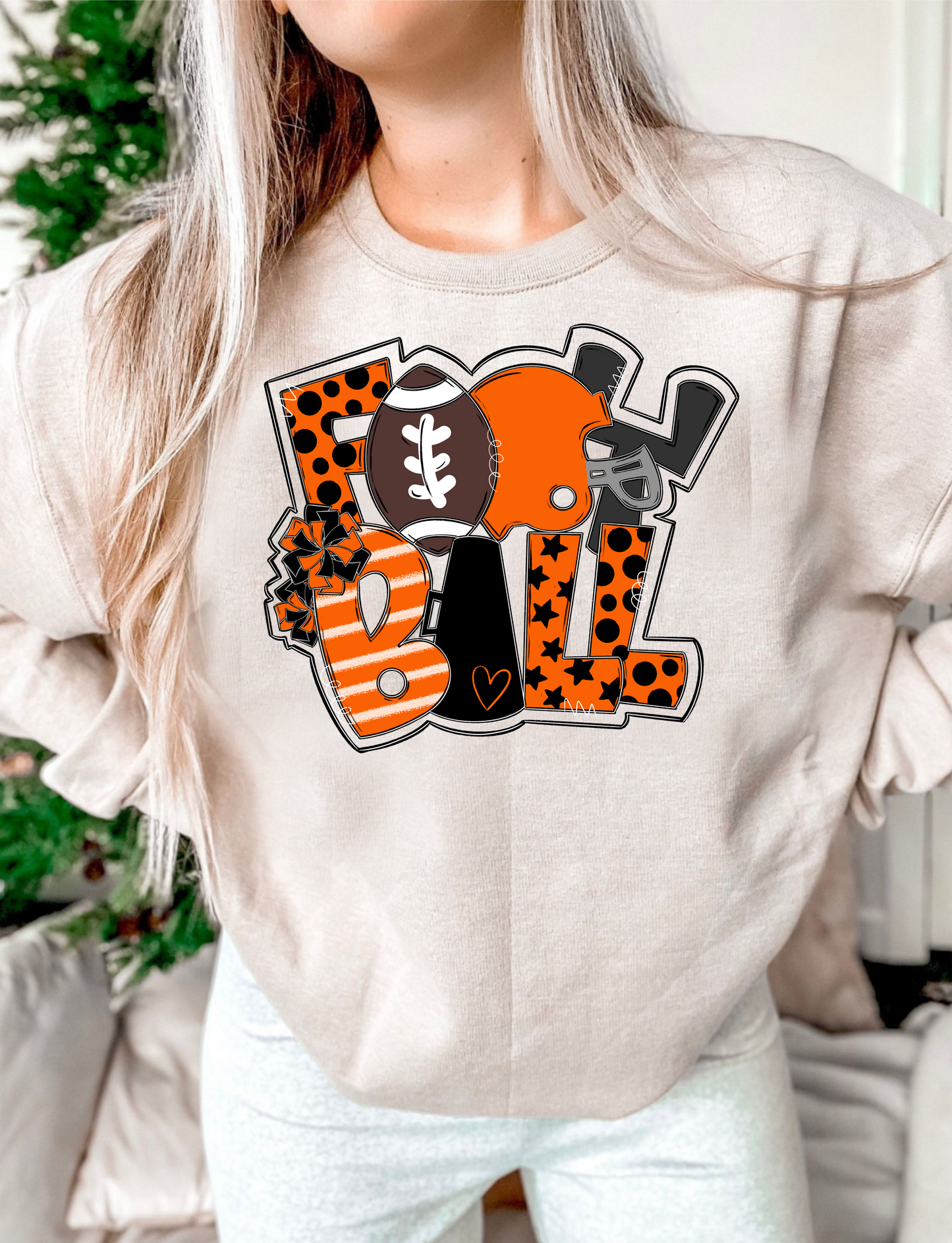 Football Word Art DTF Transfer Design Bev