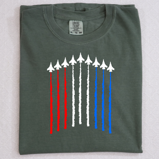 Patriotic Flyover DTF Transfer Design