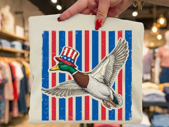 Patriotic Mallard Duck preppy DTF Transfer Design