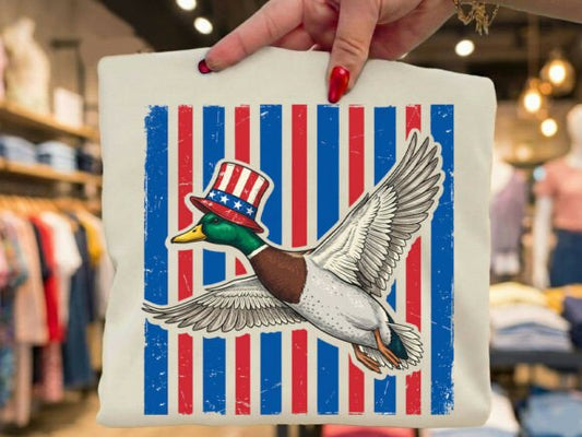 Patriotic Mallard Duck preppy DTF Transfer Design