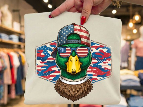 Patriotic Mallard Duck preppy camo DTF Transfer Design