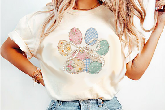 Paw Patchwork Pearls DTF Transfer Design ozan