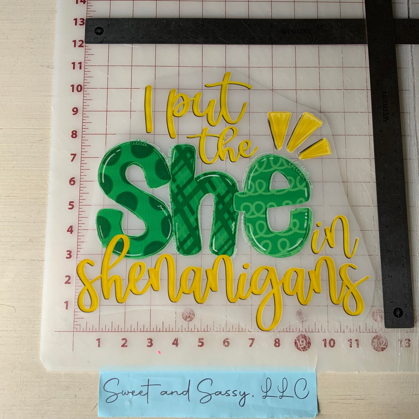 I Put the SHE in Shenanigans DTF Transfer Design