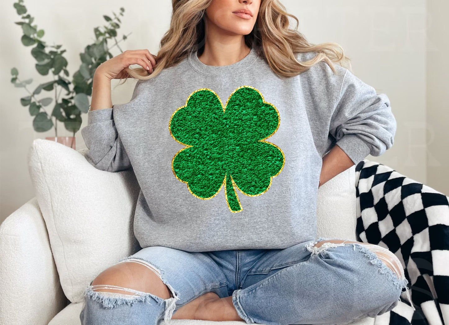 Four Leaf Clover textured DTF Transfer Design