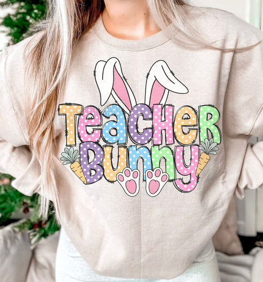 Teacher Bunny DTF Transfer Design