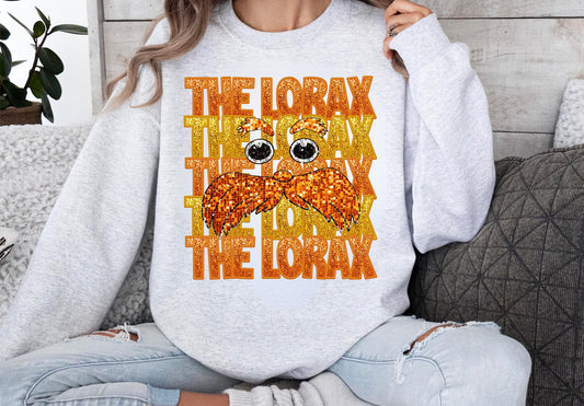 The Lorax Stacked Faux Embroidery Faux Sequin DTF Transfer Design