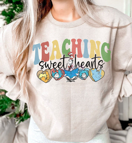 Teaching Sweet Hearts DTF Transfer Design