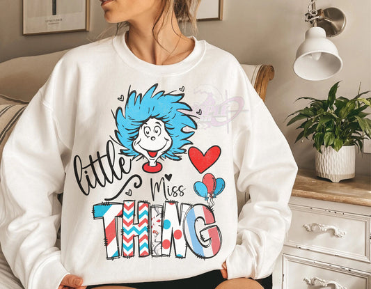 Little Miss Thing doodle letters DTF Transfer Design