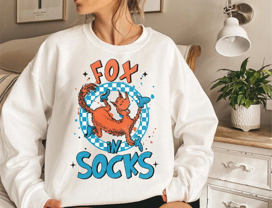 Fox in Socks DTF Transfer Design