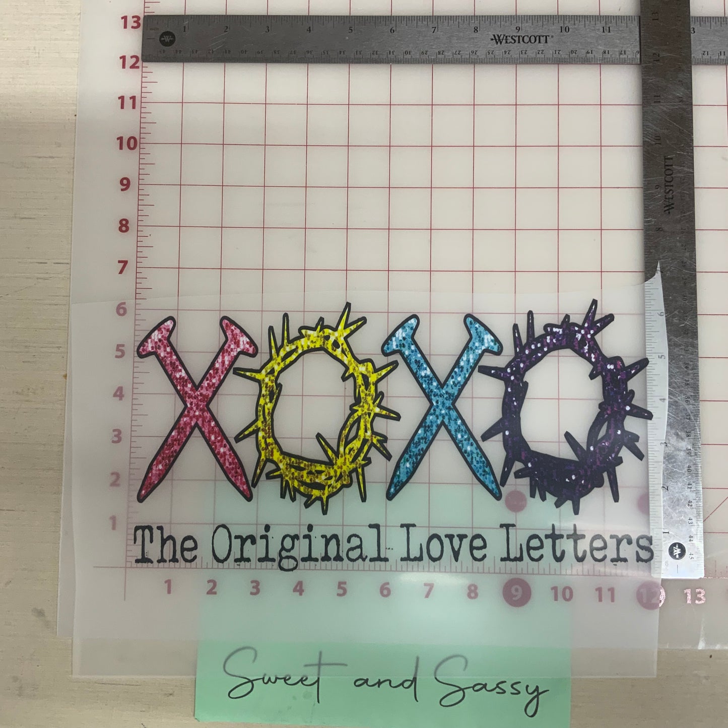 The Original Love Letter Faux Sequins DTF Transfer Design