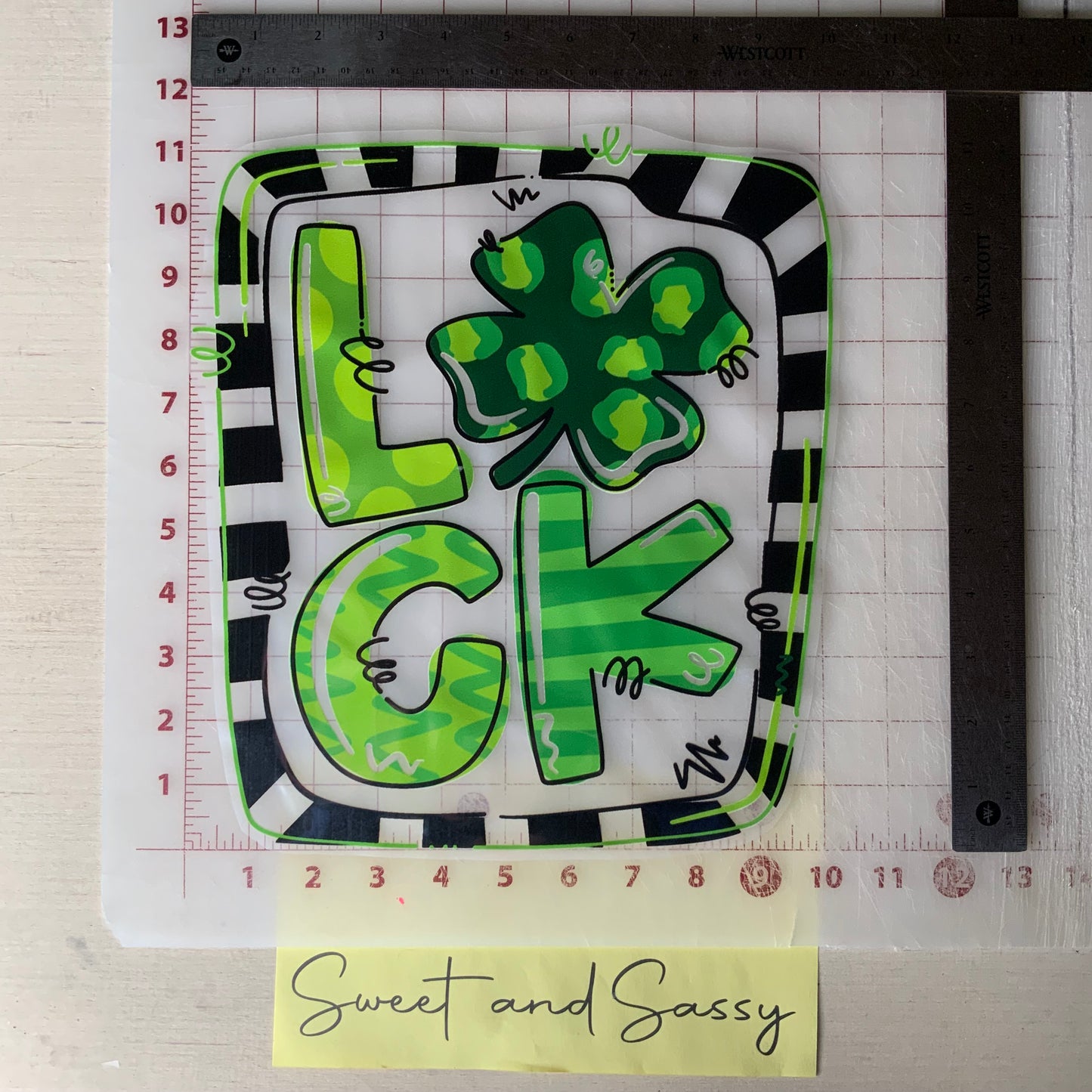 Luck Doodle Letters Hand Drawn DTF Transfer Design