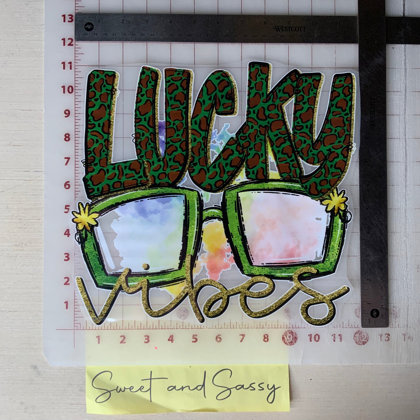 Lucky Vibes Doodle Letters DTF Transfer Design