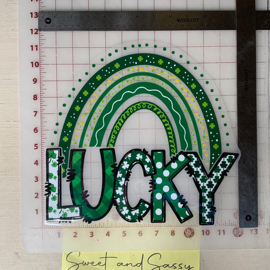 Lucky Doodle Letters DTF Transfer Design