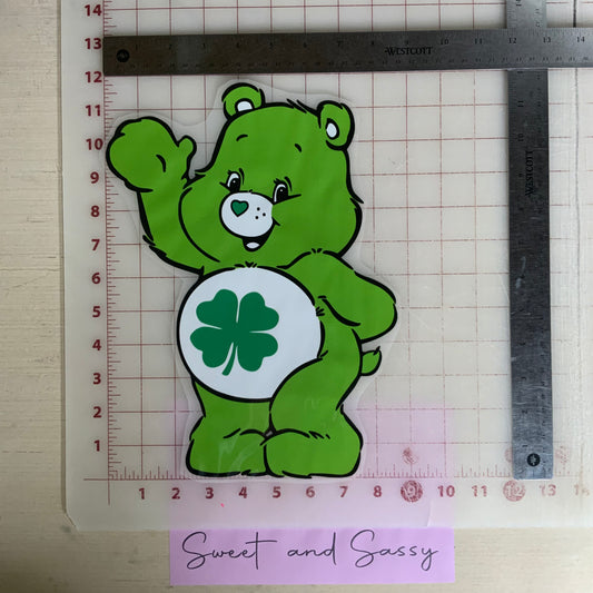 Green Luck Bear DTF Transfer Design