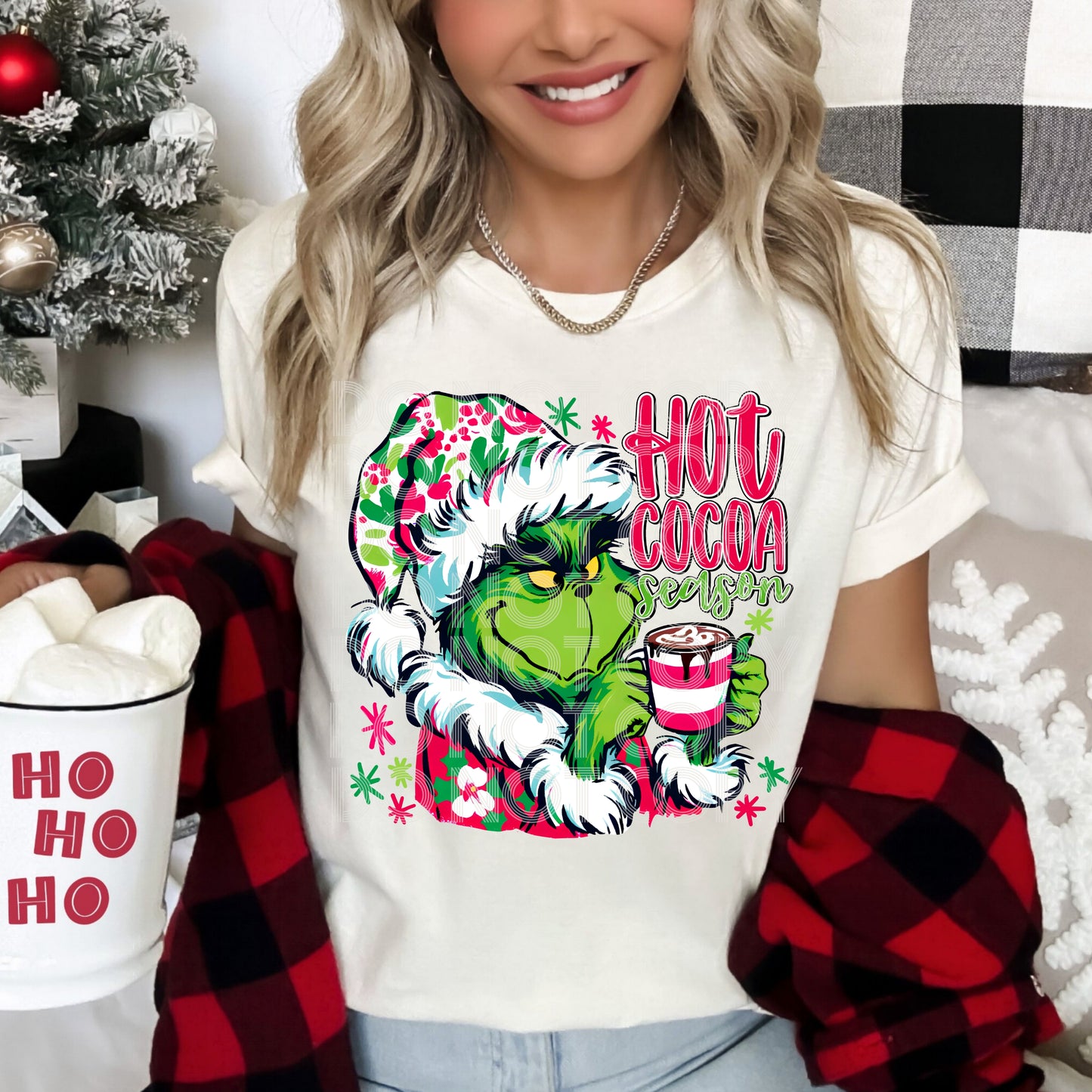 Hot Cocoa Grinch DTF Transfer Design