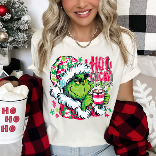 Hot Cocoa Grinch DTF Transfer Design