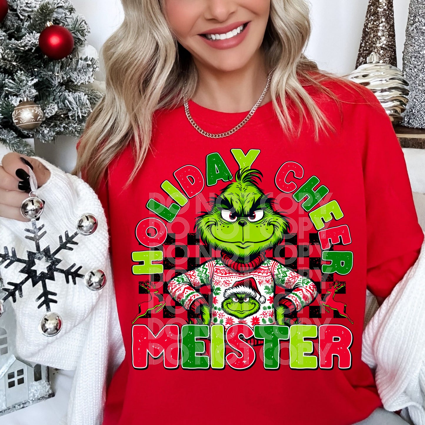 Holiday Cheer Meister Grinch DTF Transfer Design