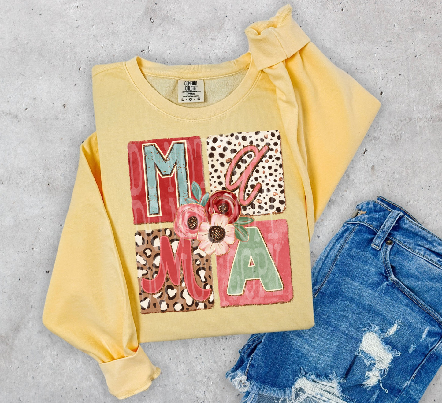 Mama, Mini, Mimi, Floral names DTF Transfer Design