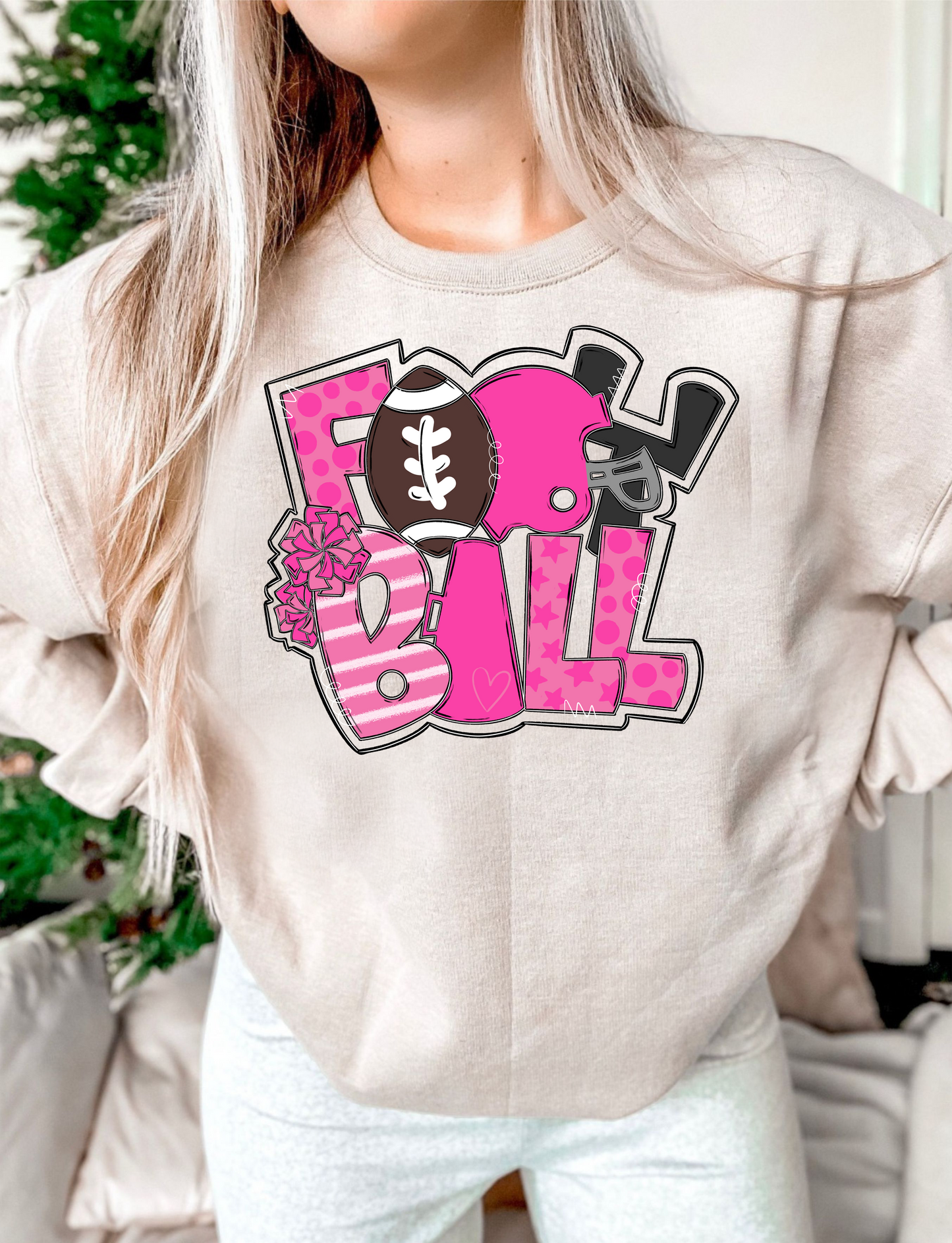 Football Word Art DTF Transfer Design Bev