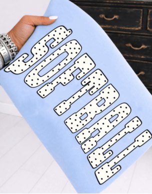 Softball polka dot print DTF Transfer Design