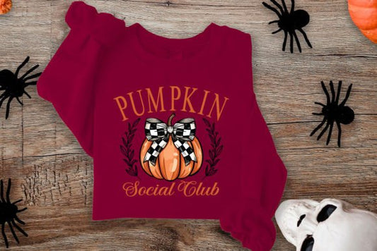 Pumpkin Social Club DTF Transfer Design