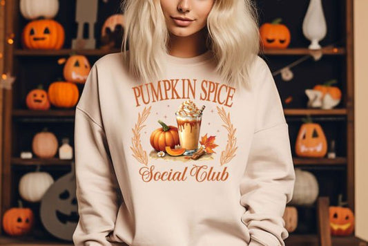 Pumpkin Spice Social Club DTF Transfer Design