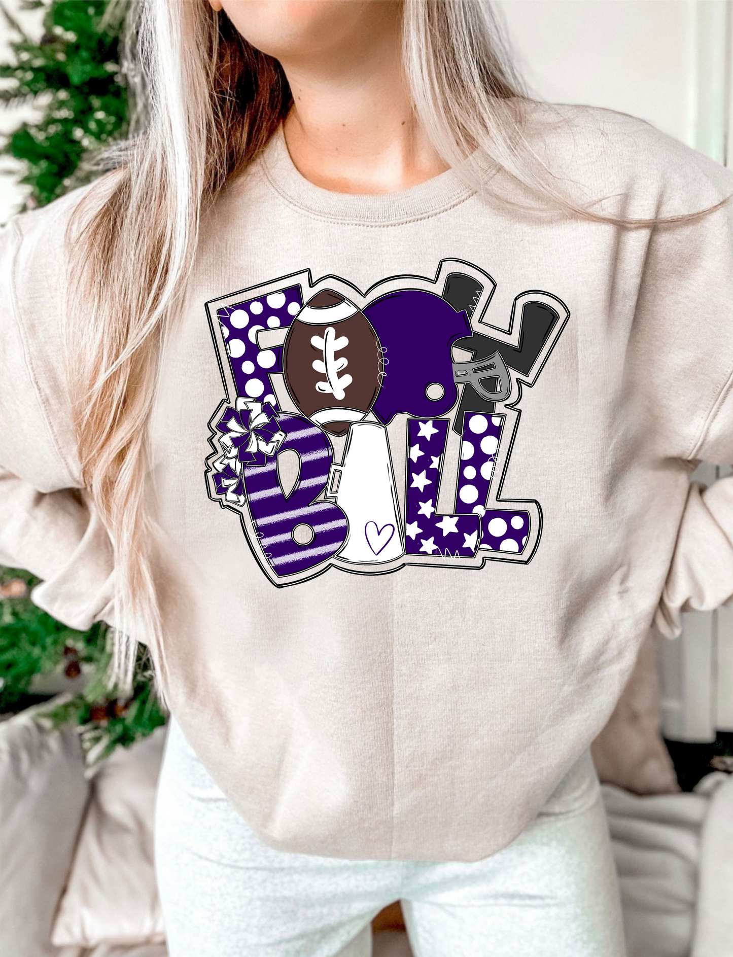 Football Word Art DTF Transfer Design Bev