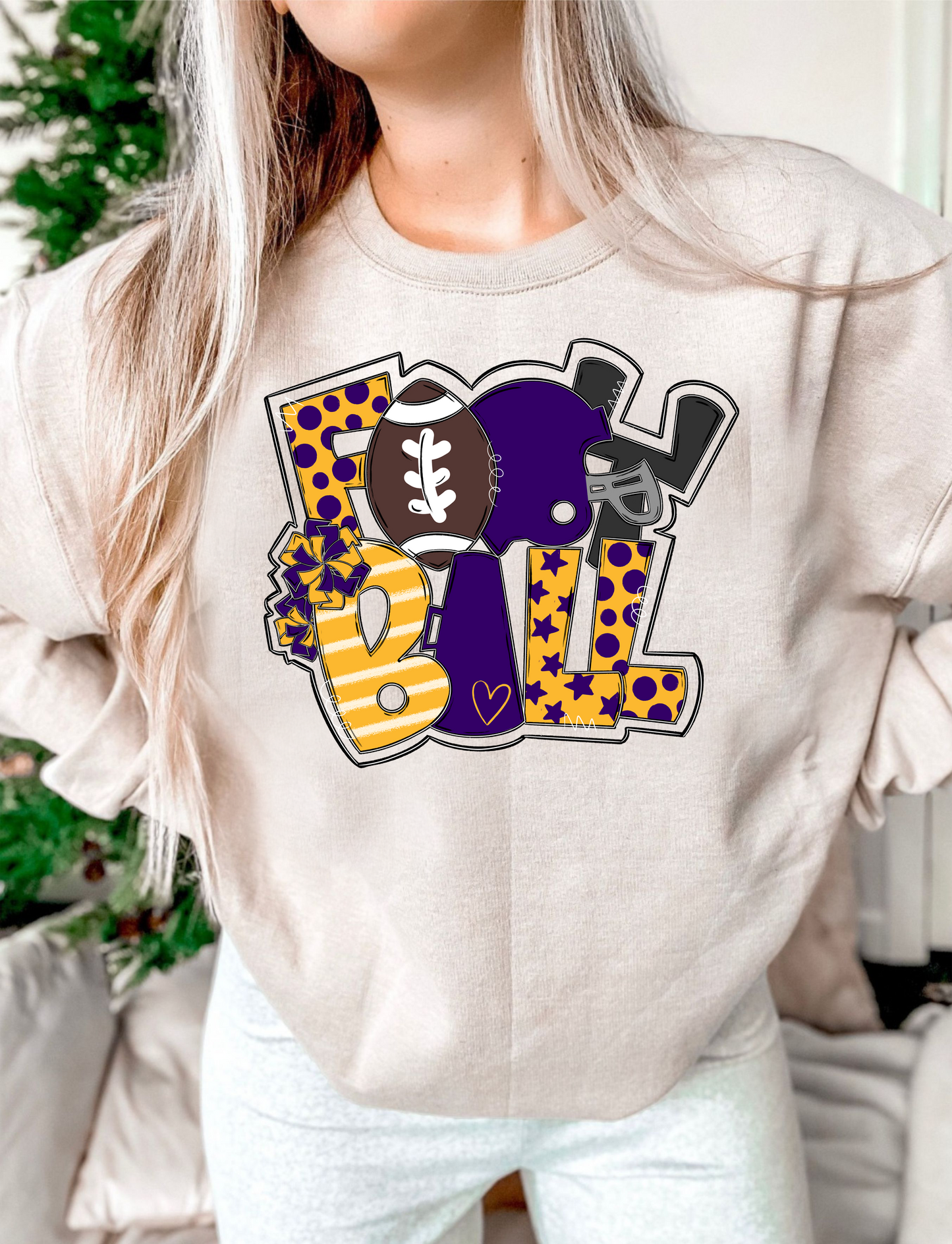 Football Word Art DTF Transfer Design Bev