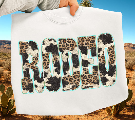 RODEO LEOPARD WESTERN DTF Transfer Design