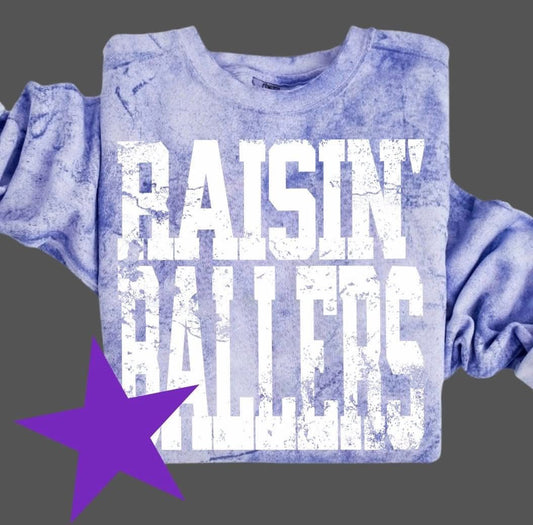 Raisin' Ballers white distressed DTF Transfer Design