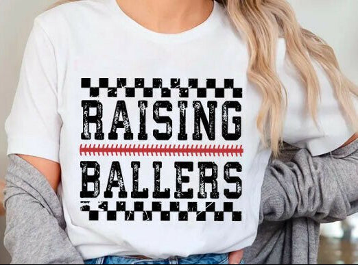Raising Ballers red and black DTF Transfer Design