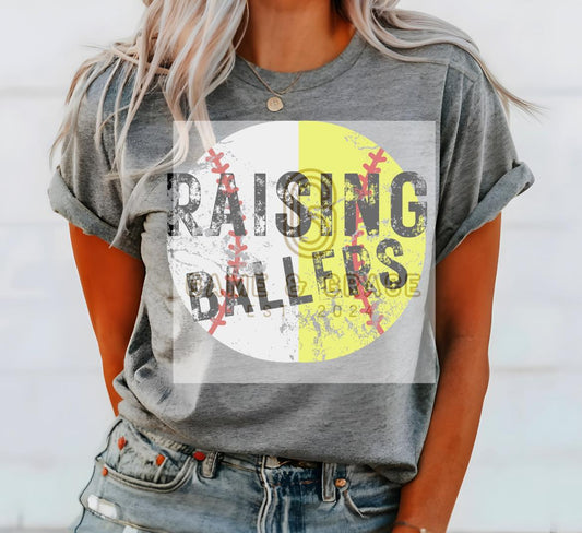 Raising Ballers BB-SB split DTF Transfer Design