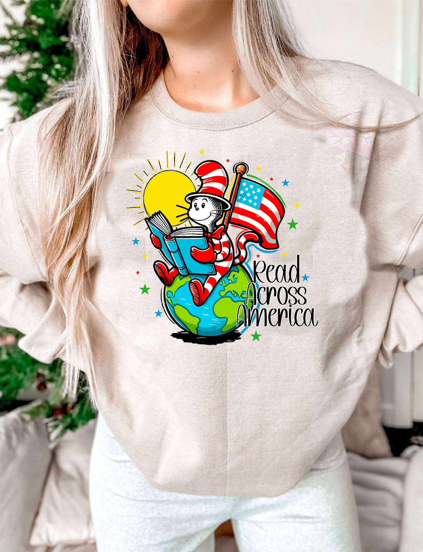 Read across America globe DTF Transfer Design