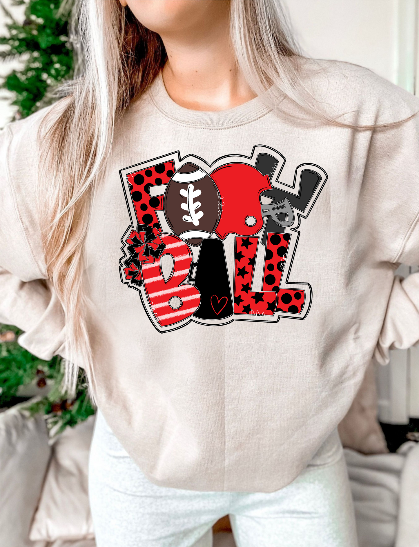 Football Word Art DTF Transfer Design Bev