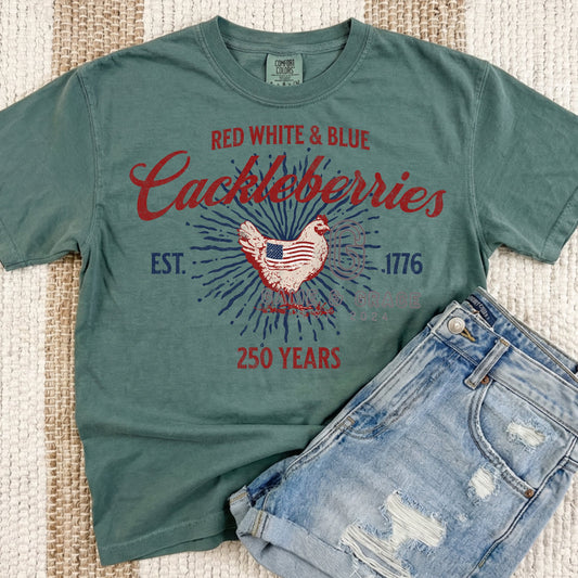 Red White & Blue cackleberries DTF Transfer Design